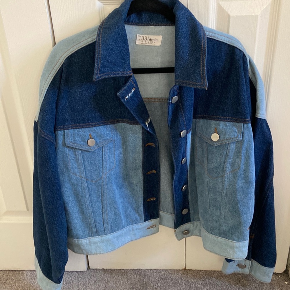 Multi color oversized jean jacket